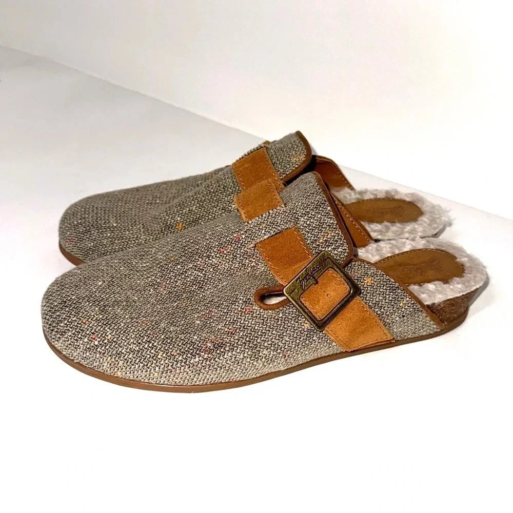 Zodiac Maui Tweed Shearling Lined Clog Mules Size 9